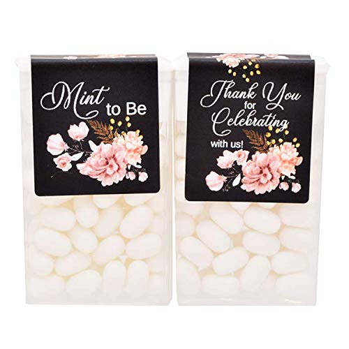 24 Blush Floral Tic Tac® Labels  Bridal Shower Tic Tac® Stickers  Mint to Be Favor Labels