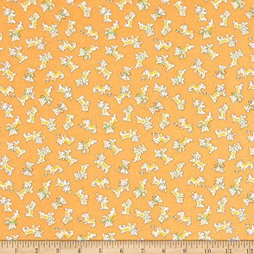 Whistler Studios Storybook Puppies Orange Quilt Fabric By The Yard