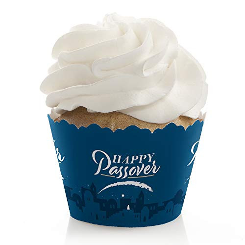 Happy Passover - Pesach Jewish Holiday Party Decorations - Party Cupcake Wrappers - Set of 12