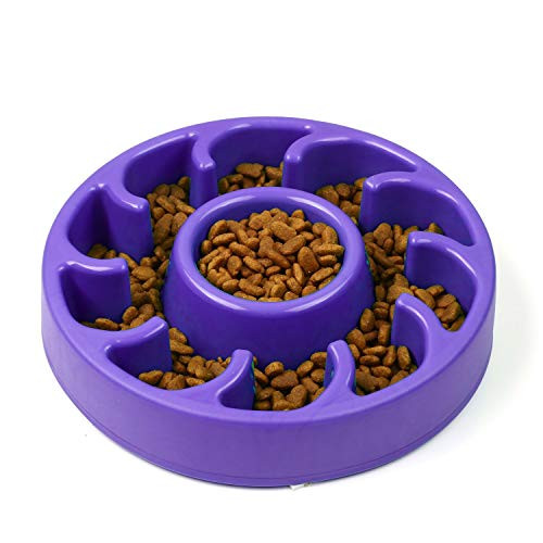 Foir Spiral Dog Bowl Fun Feeder Anti-Gulping Interactive Bloat Stop Dog Bowl Pet Slow Feeder Dog Bowls Purple Foir Spiral Dog Bowl Fun Feeder Anti-Gulping Interactive Bloat Stop Dog Bowl Pet Slow Feeder Dog Bowls Purple