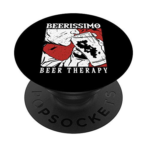 Beerissimo Beer Therapy Drinker Drink Alcohol Party Gift PopSockets Grip and Stand for Phones and Tablets