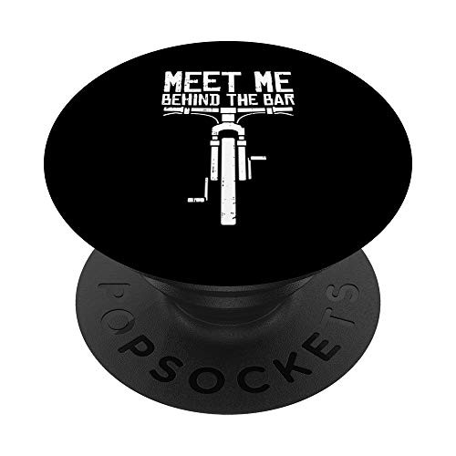 Behind Bars Biking Funny MTB Cycling Mountain Bike-r Gift PopSockets PopGrip  Swappable Grip for Phones  and  Tablets