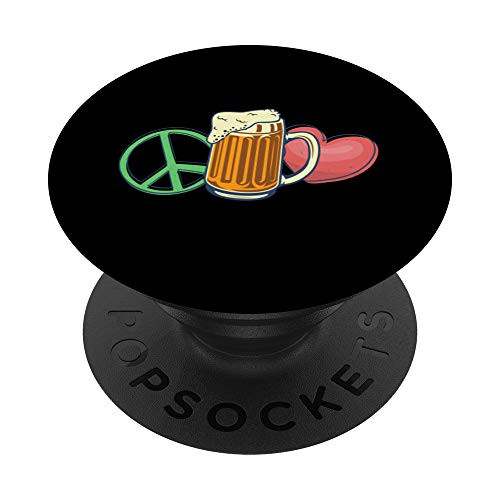 Peace Love Beer Bier Lover Alcoholic Alcohol Drinker Gift PopSockets Grip and Stand for Phones and Tablets Peace Love Beer Bier Lover Alcoholic Alcohol Drinker Gift PopSockets Grip and Stand for Phones and Tablets