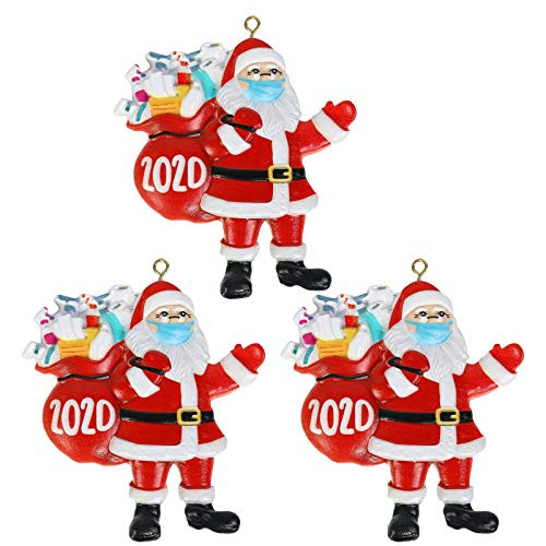 Tbrand 2020 Santa Claus Ornaments Santa Claus with Wearing Face Mask?Christmas Tree Home Decor Pendant for Family 3pcs Santa Claus Tbrand 2020 Santa Claus Ornaments Santa Claus with Wearing Face Mask?Christmas Tree Home Decor Pendant for Family 3pcs Santa Claus