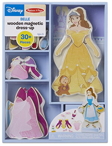 Melissa  and  Doug Disney Belle Magnetic Dress-Up Wooden Doll Pretend Play Set  30Plus Pieces