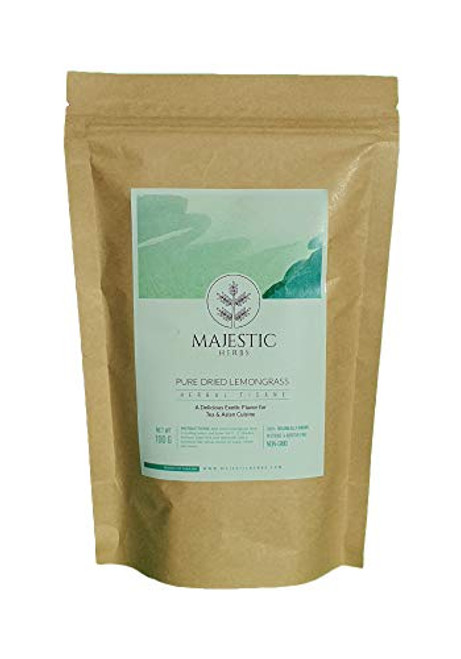 Pure Dried Lemongrass Herb by Majestic Herbs Organically Grown Fragrant Dried Loose Leaf Lemongrass Herb from Thailand Healthy and Delicious Herbal Tea Caffeine-Free 100g 3.5oz Pure Dried Lemongrass Herb by Majestic Herbs Organically Grown Fragrant Dried Loose Leaf Lemongrass Herb from Thailand Healthy and Delicious Herbal Tea Caffeine-Free 100g 3.5oz