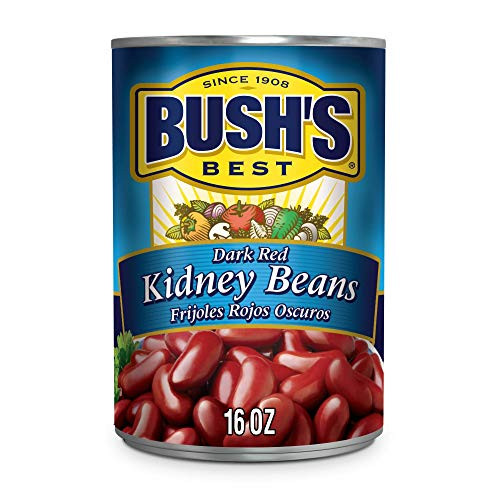 BUSH'S BEST Canned Dark Red Kidney Beans  Pack of 12   Source of Plant Based Protein and Fiber  Low Fat  Gluten Free  16 oz
