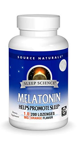 Source Naturals Sleep Science Melatonin 1 mg Orange Flavor - Helps Promote Sleep - 200 Lozenge Tablets