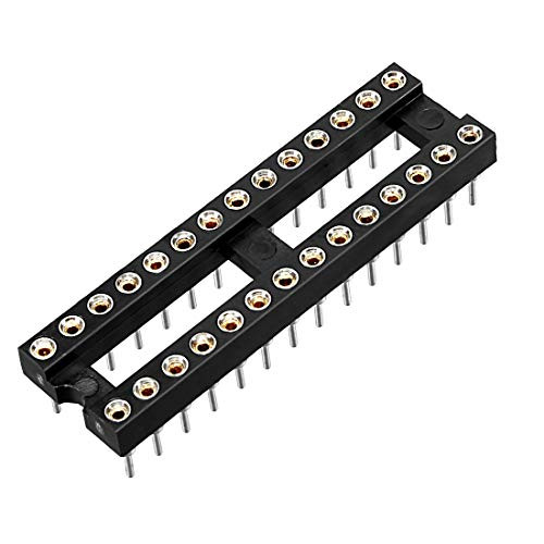 uxcell 14pcs DIP IC Chip Socket Adaptor 2.54mm Pitch 7.62mm Row Pitch 2 Row 28 Round Pins Soldering