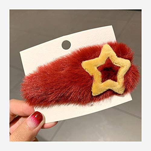 MINGYUE Women Girls Cute Winter Soft Plush Star Hairpins Sweet Hair Ornament Headband Barrettes Hair Clips Fashion Hair Accessories Barrettes Color Wine red MINGYUE Women Girls Cute Winter Soft Plush Star Hairpins Sweet Hair Ornament Headband Barrettes Hair Clips Fashion Hair Accessories Barrettes Color Wine red