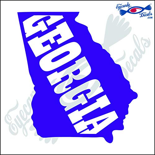Eyecandy Decals Georgia Shape with Georgia 6 INCH Decal Purple