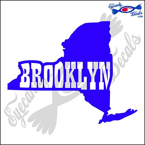 Eyecandy Decals New York Shape with Brooklyn 6 INCH Decal Purple