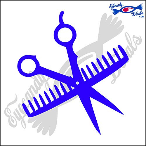 Eyecandy Decals Scissors and Comb 6" Decal Purple