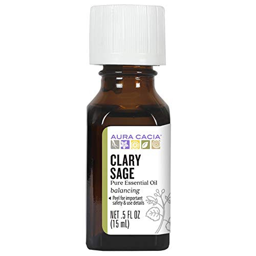 Aura Cacia 100% Pure Clary Sage Essential Oil  GC MS Tested for Purity  15 ml  0.5 fl. oz.   Salvia sclarea