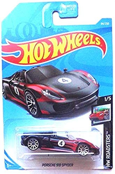 Hot Wheels 2019 HW Roadsters Porsche 918 Spyder 94 250  Black Hot Wheels 2019 HW Roadsters Porsche 918 Spyder 94 250  Black