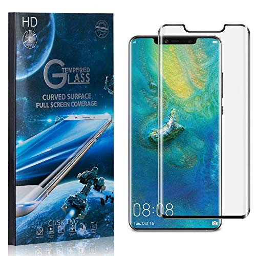 CUSKING Screen Protector for Huawei Mate 20 Pro  Bubble Free HD Tempered Glass Screen Protector for Huawei Mate 20 Pro  9H Hardness  Shock Absorbent  1 Pack