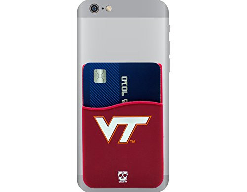 Virginia Tech Hokies Adhesive Silicone Cell Phone Wallet/Card Holder for iPhone, Android, Samsung Galaxy, Most Smartphones