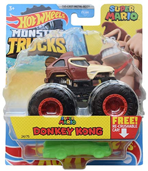 Hotwheels Monster Trucks Donkey Kong  Super Mario Recrushable 24 75 1 64 Scale die cast
