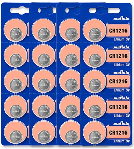 Murata CR1216 Battery 3V Lithium Coin Cell - Replaces Sony CR1216  20 Batteries