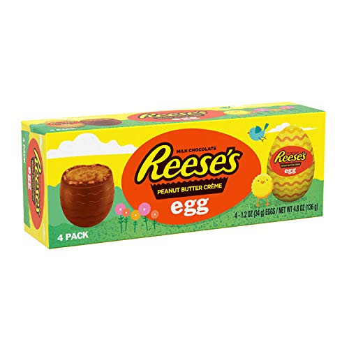 REESE'S Milk Chocolate with Peanut Butter Crème Egg Candy  Easter  4.8 oz Pack  4 Count