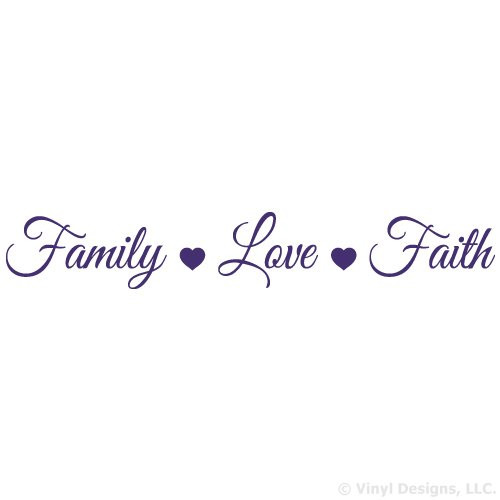 Family Love Faith Quote Vinyl Wall Decal Sticker Art Removable Words Home Decor Purple 22in x 3.5in Family Love Faith Quote Vinyl Wall Decal Sticker Art Removable Words Home Decor Purple 22in x 3.5in