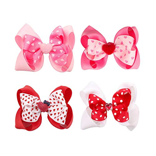 Hair Bow Clips Pin Girls Hairclips Ribbon Hairpins Bowknot for Valentines Days JHV14  A