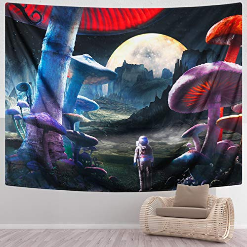 SENYYI Giant Mushroom Tapestry Outer Space Astronaut Tapestry Moon Stars Tapestry Aesthetic Mountain Wall Hanging for Room 59.1 x 82.7 inches SENYYI Giant Mushroom Tapestry Outer Space Astronaut Tapestry Moon Stars Tapestry Aesthetic Mountain Wall Hanging for Room 59.1 x 82.7 inches