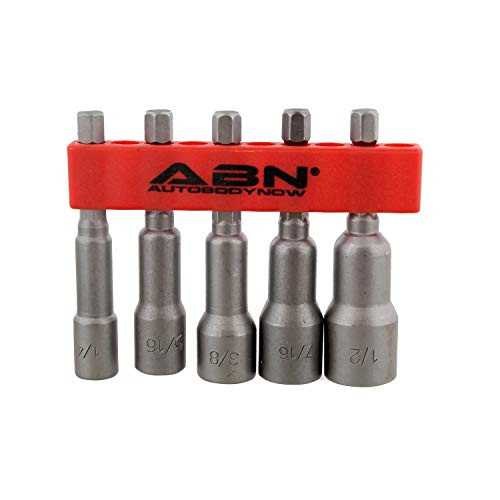 ABN | SAE Nut Driver Set Magnetic Nut Driver Bit Set, Nut Setter Nut Driver Set Magnetic Nut Drivers Set 5pc 1/41/2
