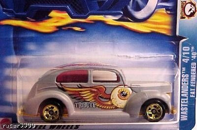 Mattel Hot Wheels 2003 1 64 Scale Silver Wastelanders Fat Fendered '40 4 10 Die Cast Car 156
