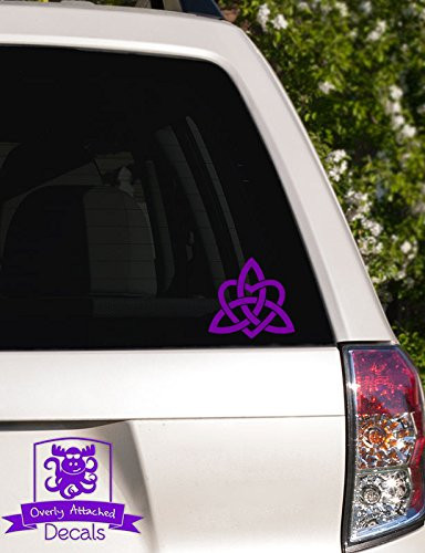 Overly Attached Decals Celtic Trinity Knot with Heart Vinyl Car Decal - 6" Purple