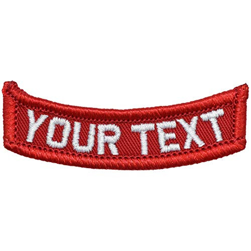 Customizable Text Rocker Patch w Hook Fastener - Patch  Red