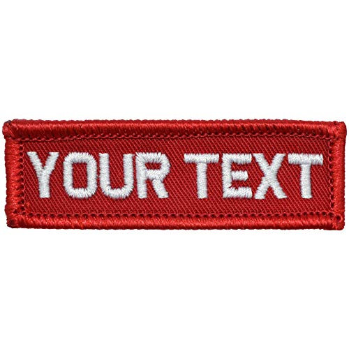 Customizable Text 1x3 Patch w Hook Fastener  Patch  Red