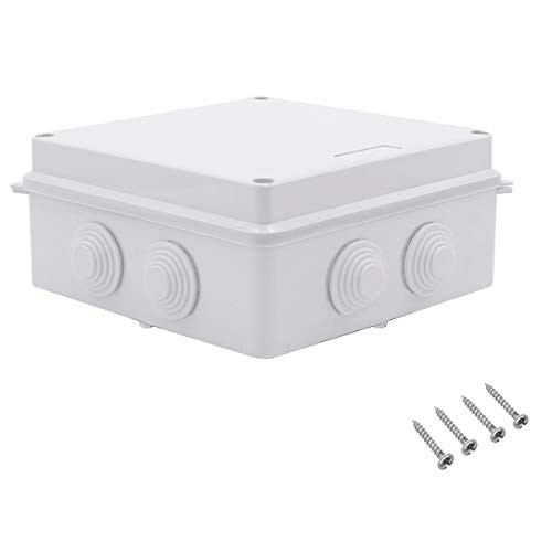 smseace White ABS Plastic Waterproof IP65 Junction Box Electrical Project Enclosure 5.9x5.9x2.8inch  150 x 150 x 70mm