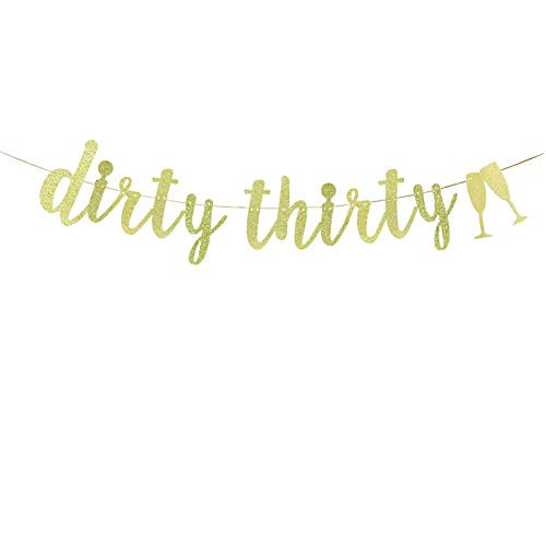 Dirty Thirty Banner Gold Glitter 30th Birthday Anniversary Party Supplies Men Women's 30th Birthday Party Decorations Dirty Thirty Banner Gold Glitter 30th Birthday Anniversary Party Supplies Men Women's 30th Birthday Party Decorations
