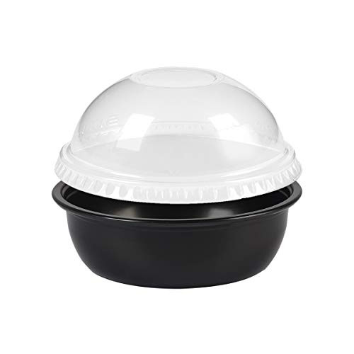 EDI Black Wide Disposable Plastic Portion Cups Souffle Cups with Lids  100  3.5 Oz Cone Cover