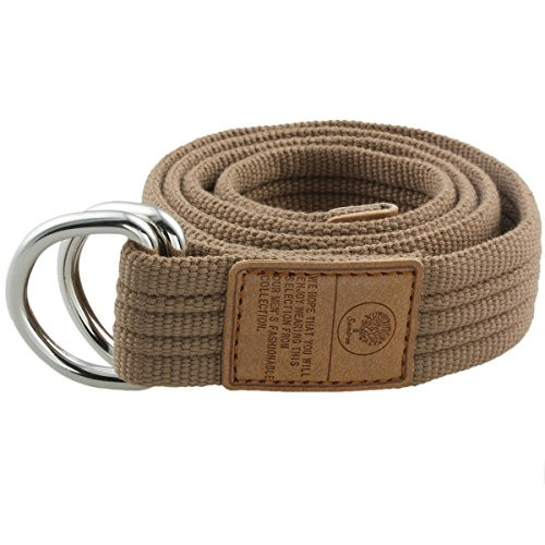 moonsix Canvas Web Belts for Men  Military Style D-ring Buckle Men's Belt  Khaki