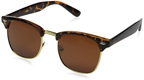 zeroUV - Half Frame Semi-Rimless Horn Rimmed Sunglasses  Tortoise-Gold Brown