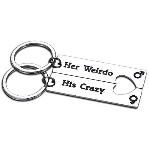 Valentines Day Gifts for Boyfriend Girlfriend 2PCS Couple Keychains for Him Her His Crazy Her Weirdo Anniversary Birthday Gifts for Husband Wife Fiancee Fiance Wedding Christmas Gift for Bride Groom Valentines Day Gifts for Boyfriend Girlfriend 2PCS Couple Keychains for Him Her His Crazy Her Weirdo Anniversary Birthday Gifts for Husband Wife Fiancee Fiance Wedding Christmas Gift for Bride Groom