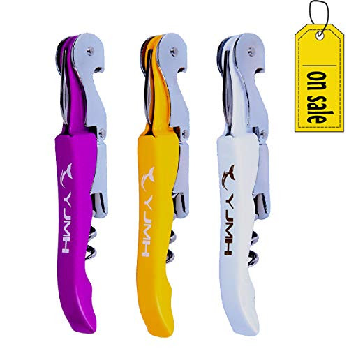 Wine Bottle Opener Waiters Corkscrew Double Hinged Wine Keys With Foil Cutter (Multi1)