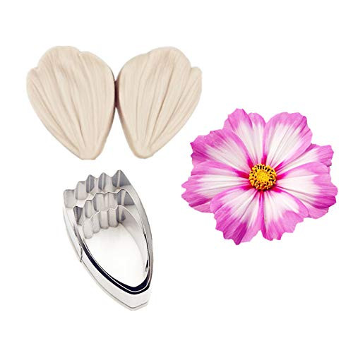 kulepin 3pcs Gumpaste Daisy Flower Cutter Set 2pcs Fondant Silicone Mold Sugarcraft Veining Mold Making Tool for Wedding Cake Decorating Chocolate Sugar Soap Cookie kulepin 3pcs Gumpaste Daisy Flower Cutter Set 2pcs Fondant Silicone Mold Sugarcraft Veining Mold Making Tool for Wedding Cake Decorating Chocolate Sugar Soap Cookie