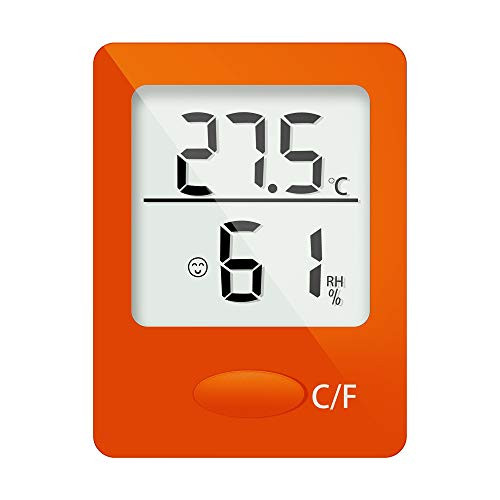 Syagain Digital Hygrometer Indoor Thermometer  Humidity Gauge Indicator Room Thermometer  Accurate Temperature Humidity Monitor Meter for Home  Mini Hygrometer Orange