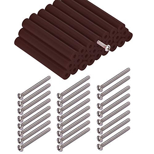48 Pieces Electrical Outlet Extender Kit  Outlet Spacers Includes 24 Pieces 3 Inch 7cm Non Conductive Rubber Switch and 24 Pieces Extra Long 1-1 2 Inch 6-32 Thread Electrical Outlet Screws  Black