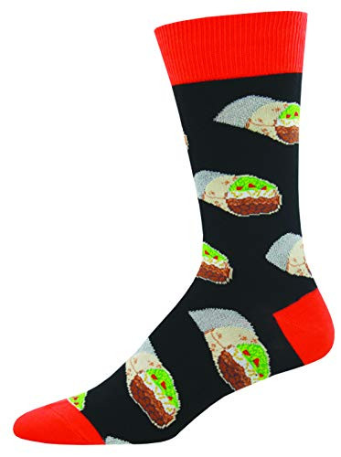 Socksmith Men's Crew Socks  Burritos - Black  1-Pack