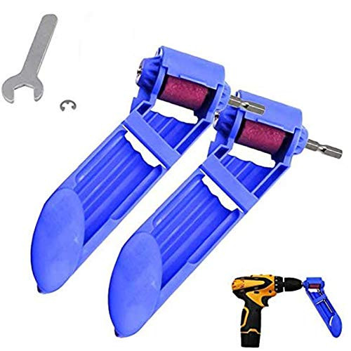 2Pack Drill Bit Sharpening Tool  Portable Drill Bit Grinder  Iron-Based Bit for Grinding 2-12.5mm Drill Bit Sharpener  with Wrench and Grinding Wheel