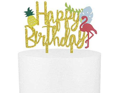 Awyjcas Flamingo Pineapple Birthday Cake Toppers picks Decoration Glitter One Tropical Hawaiian Luau Themed Baby Shower Party Supplies Awyjcas Flamingo Pineapple Birthday Cake Toppers picks Decoration Glitter One Tropical Hawaiian Luau Themed Baby Shower Party Supplies