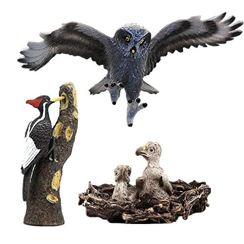 AUCOOMA 3PCS Safari Animal Figurines Set  Toy Animals for Kids  Toddlers  Animal Figures