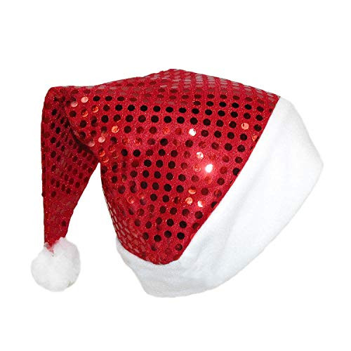 Jacobson Hat Company Women's Red Sequin Santa Hat  Red White  One Size