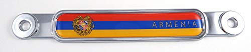 Armenia Armenian Flag Chrome Emblem Screw On car License Plate Decal Badge