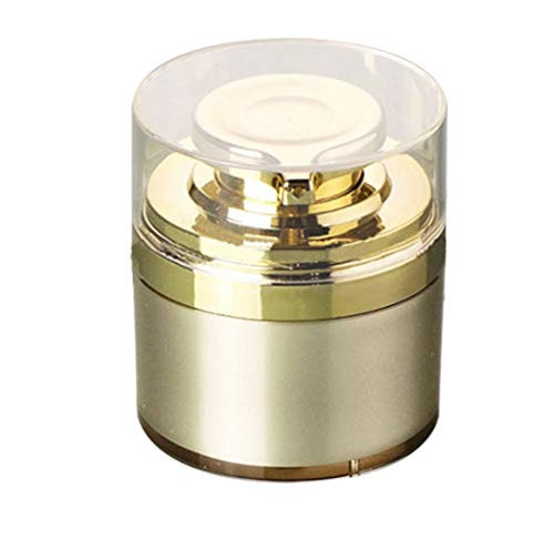 Satin Finish Gold Acrylic Sterile Airless Pump Bottle 1.75 oz Cosmetic Container for Makeup Foundations Serum Gel Sanitizer Lotion Moisturizer Lightweight Leak Proof Shockproof Container
