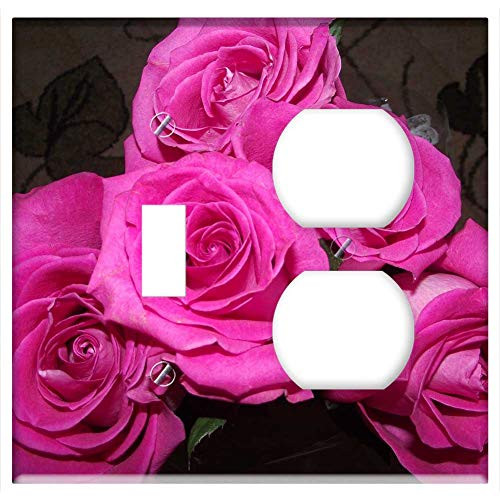 2-Gang Toggle Outlet Combination Wall Plate Cover - Purple Roses Rose Roses Pink Roses Bouquet Flowers 2-Gang Toggle Outlet Combination Wall Plate Cover - Purple Roses Rose Roses Pink Roses Bouquet Flowers